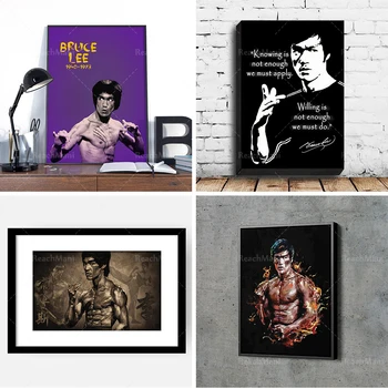 Berömd skådespelare Bruce Lee | Fototryck i ramar | Posterutskrift